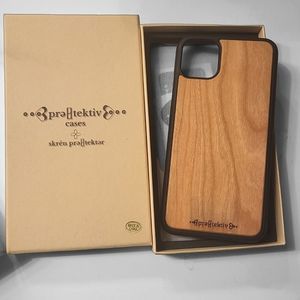 Protektiv Apple iPhone 11 Pro Max Cherry Wood Case w/ Glass Screen Protector
